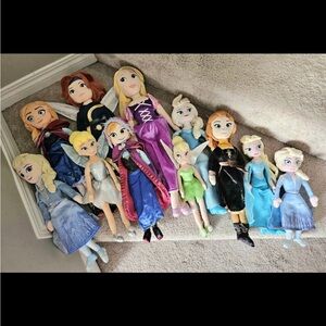 Assorted Girls' Plush Princess Dolls - Blue, Purple, Green